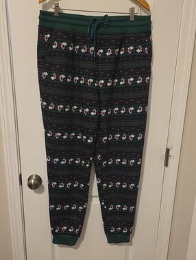 ADTN Fleece Lined Santa Print Joggers Size Large